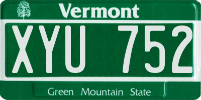 VT license plate XYU752