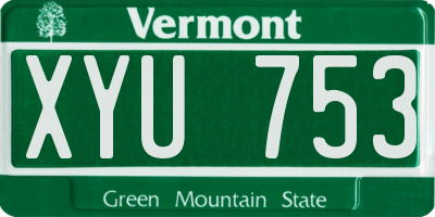 VT license plate XYU753