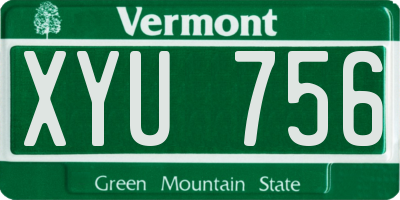 VT license plate XYU756
