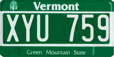 VT license plate XYU759