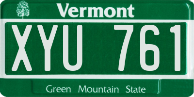VT license plate XYU761