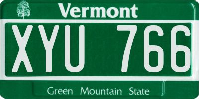 VT license plate XYU766