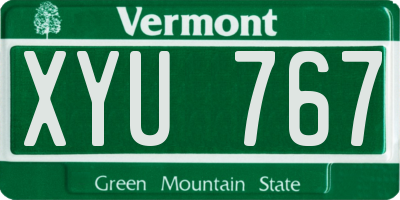 VT license plate XYU767