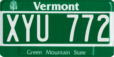 VT license plate XYU772