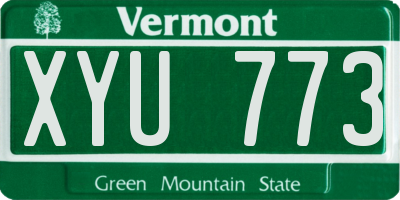 VT license plate XYU773