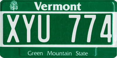 VT license plate XYU774