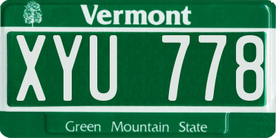 VT license plate XYU778