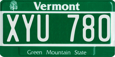 VT license plate XYU780