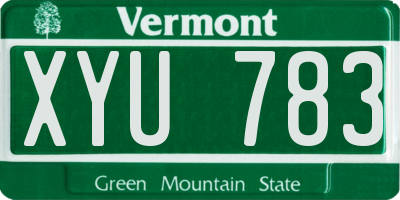 VT license plate XYU783