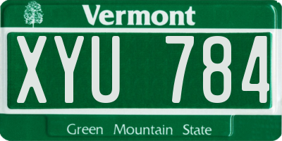 VT license plate XYU784