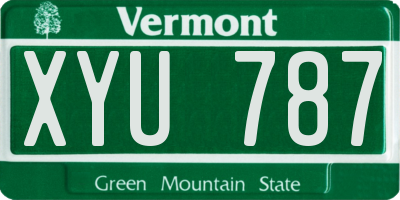 VT license plate XYU787