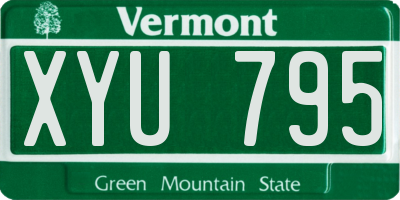 VT license plate XYU795