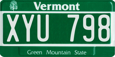 VT license plate XYU798