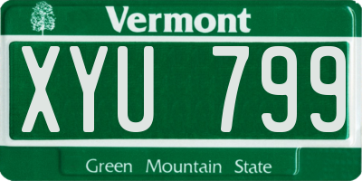 VT license plate XYU799