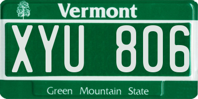VT license plate XYU806