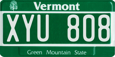VT license plate XYU808