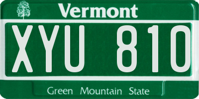 VT license plate XYU810