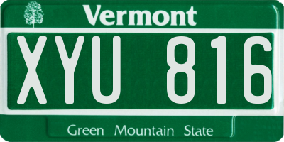 VT license plate XYU816