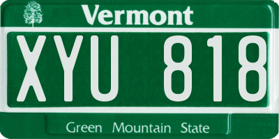 VT license plate XYU818
