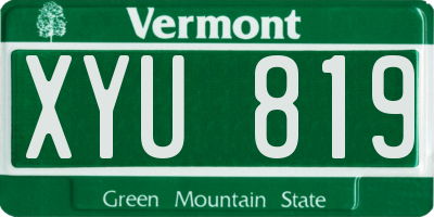 VT license plate XYU819