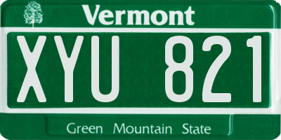VT license plate XYU821