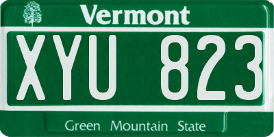 VT license plate XYU823