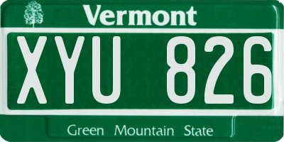 VT license plate XYU826
