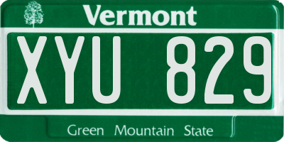 VT license plate XYU829