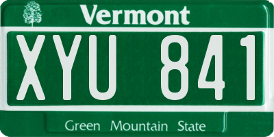 VT license plate XYU841