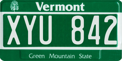 VT license plate XYU842