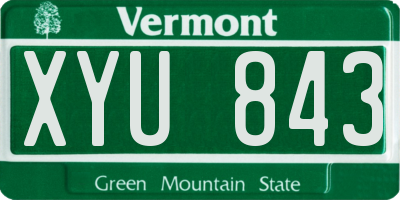 VT license plate XYU843