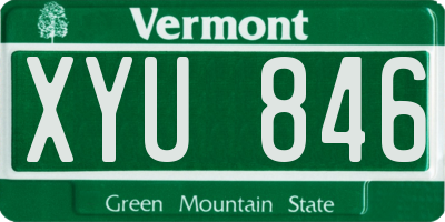 VT license plate XYU846