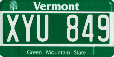VT license plate XYU849