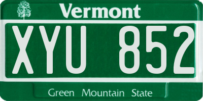 VT license plate XYU852