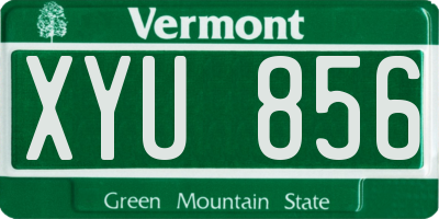 VT license plate XYU856