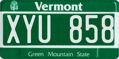 VT license plate XYU858
