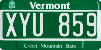 VT license plate XYU859