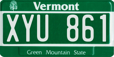 VT license plate XYU861