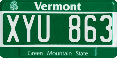 VT license plate XYU863
