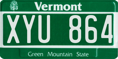 VT license plate XYU864