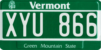 VT license plate XYU866