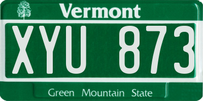 VT license plate XYU873