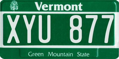 VT license plate XYU877