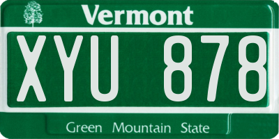 VT license plate XYU878