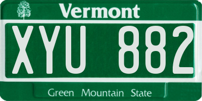 VT license plate XYU882
