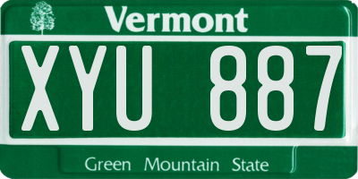 VT license plate XYU887