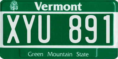 VT license plate XYU891