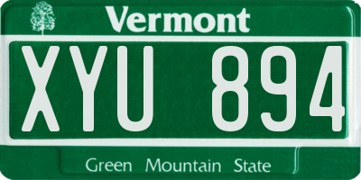 VT license plate XYU894