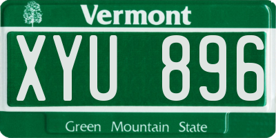 VT license plate XYU896