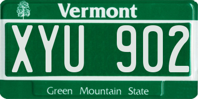 VT license plate XYU902